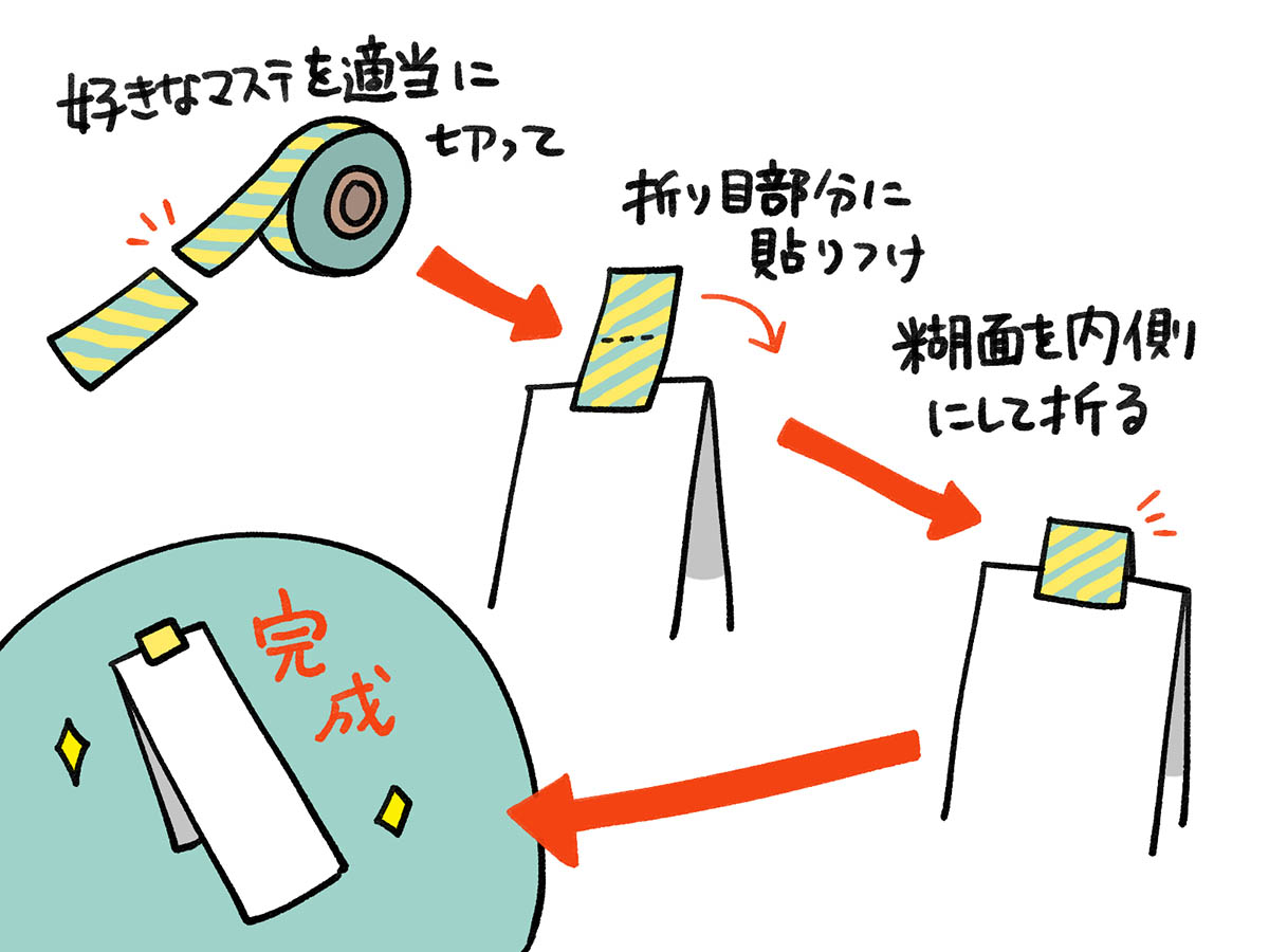 好きな紙を短冊状に切って折る