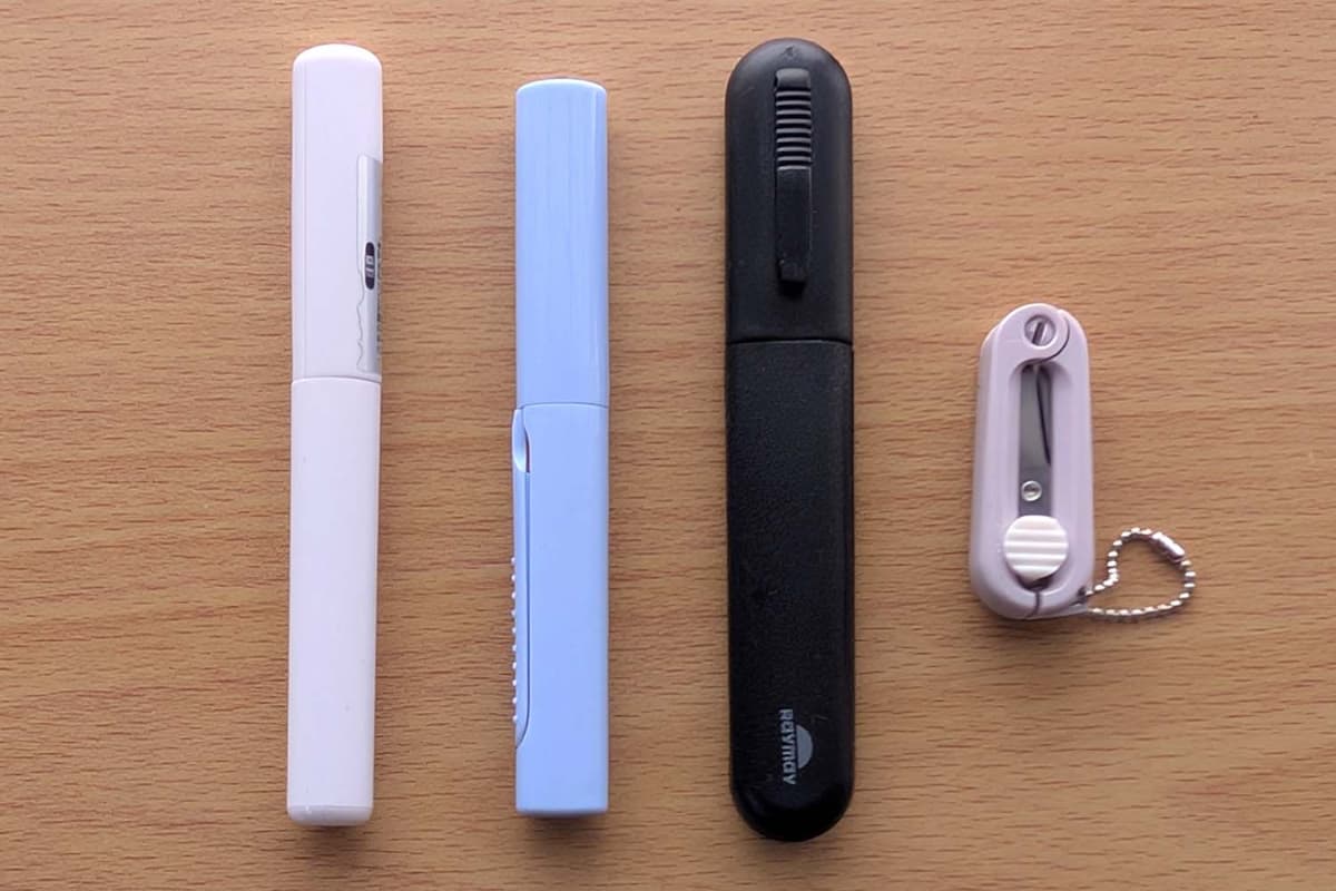 刃を収納した状態の比較。持ち運んで危なくないよう、配慮されています