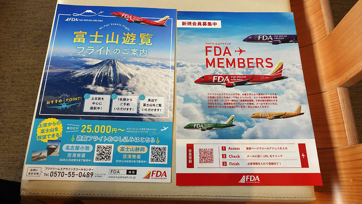 遊覧フライトのチラシ