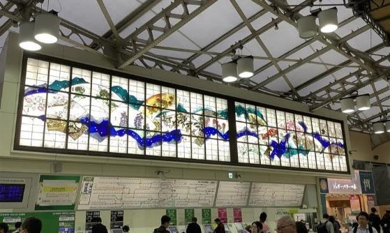 ステンドグラス「ふる里 日本の華」