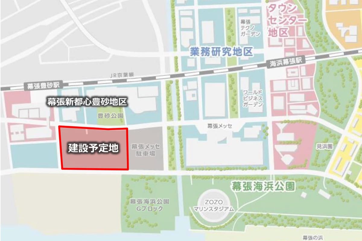 幕張メッセ駐車場が候補地に(出典：千葉市)