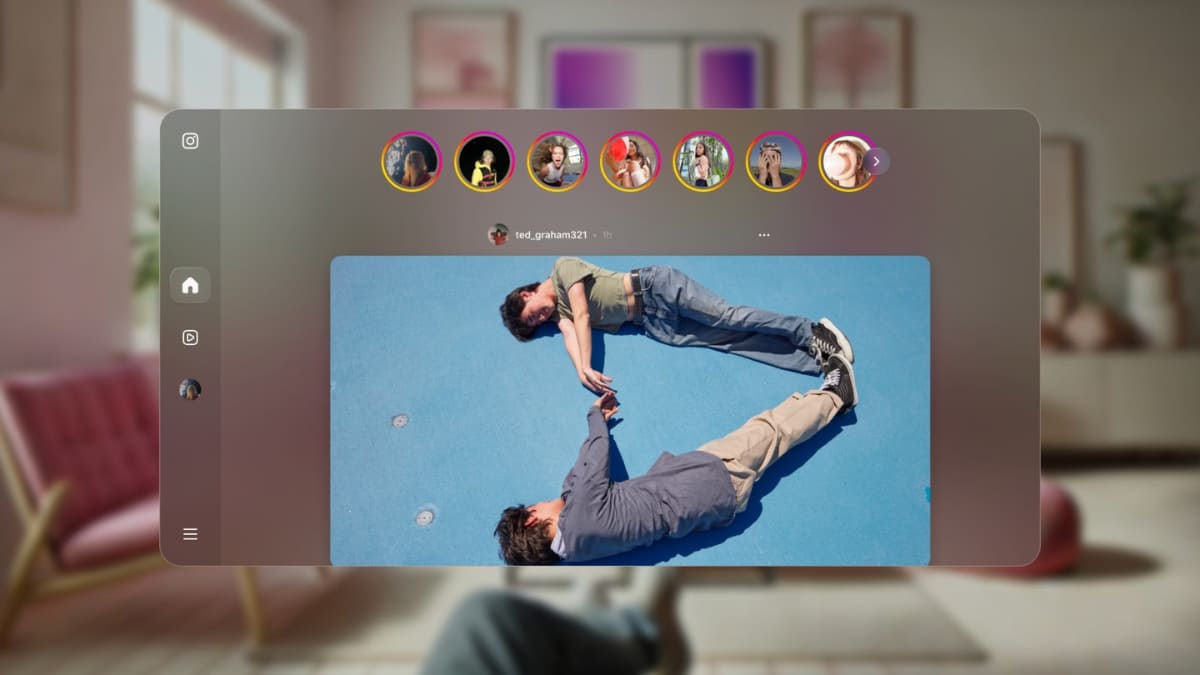 Quest上のInstagramフィード (2D表示)