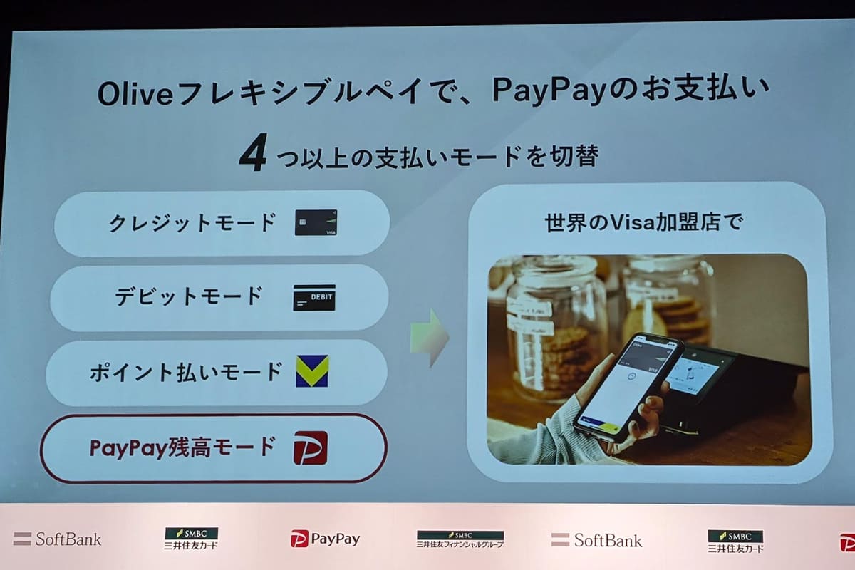 Oliveのフレキシブルペイで第4のモードとしてPayPay残高払いが追加