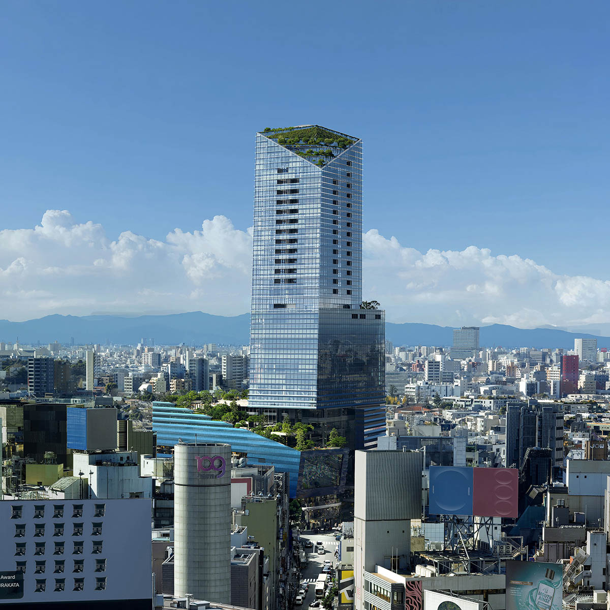 渋谷アッパー・ウエスト・プロジェクト 外観イメージ(Image by Mir, Copyright Snøhetta and NIKKEN SEKKEI LTD/提供：東急)