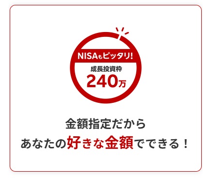 NISA成長投資枠の上限、年間240万円までを使い切れる