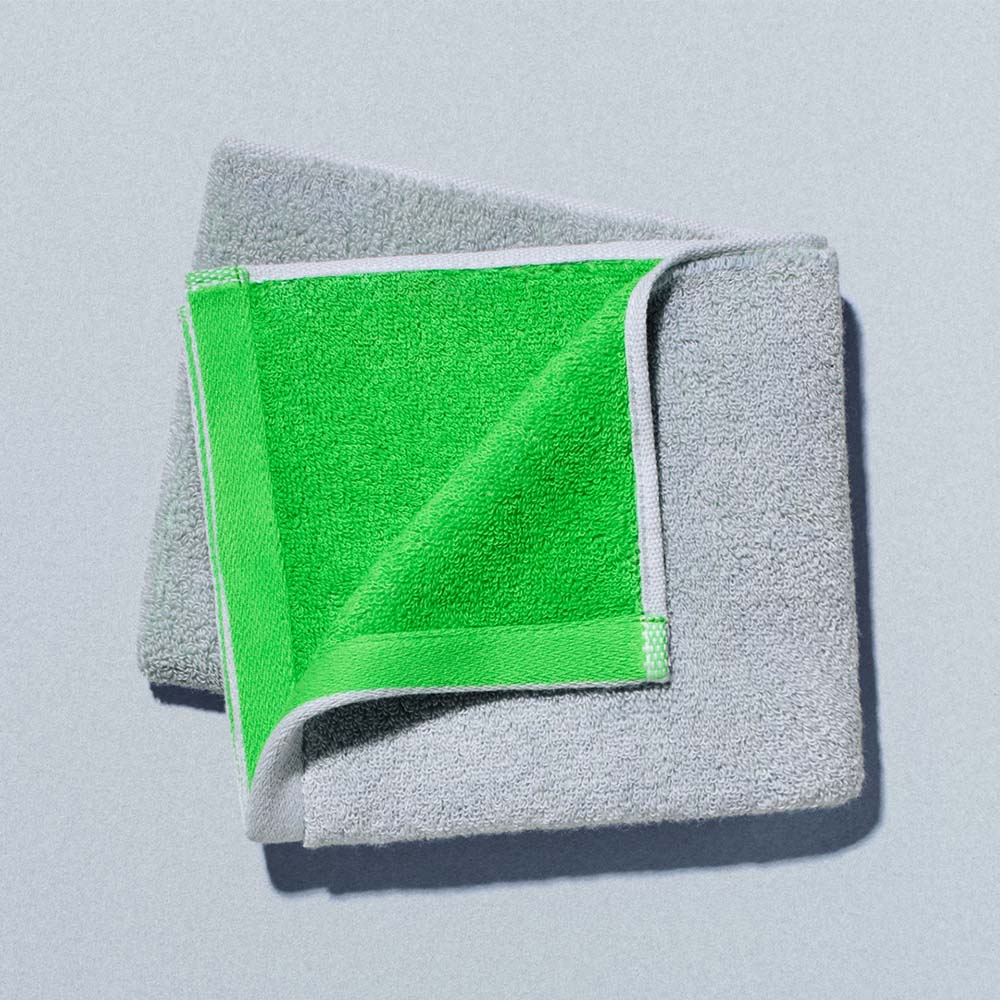 やわらかいタオル(フェイスタオル)グレー・わかくさリバーシブル(価格：1,089円)