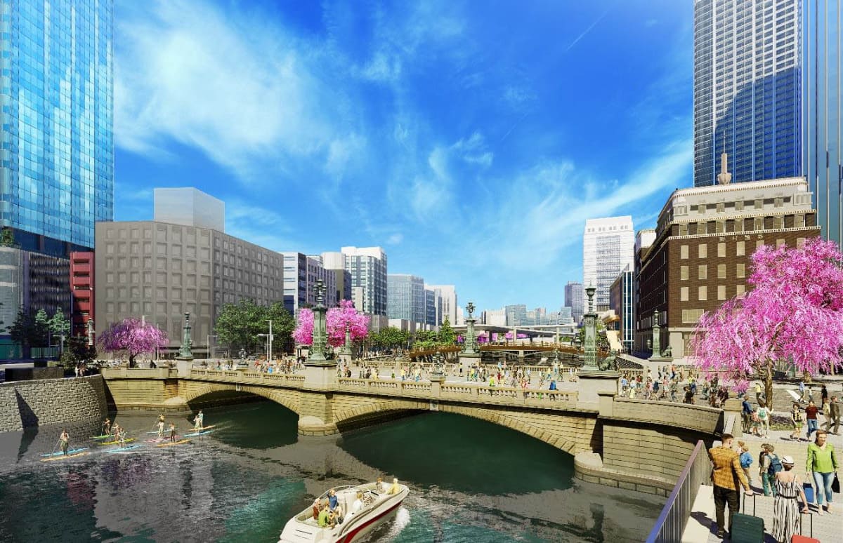 2040年頃首都高速道路の高架橋が撤去された後のイメージ