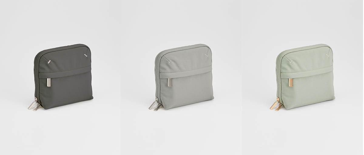 左から、チャコールグレー、グレー、ピスタチオグリーン