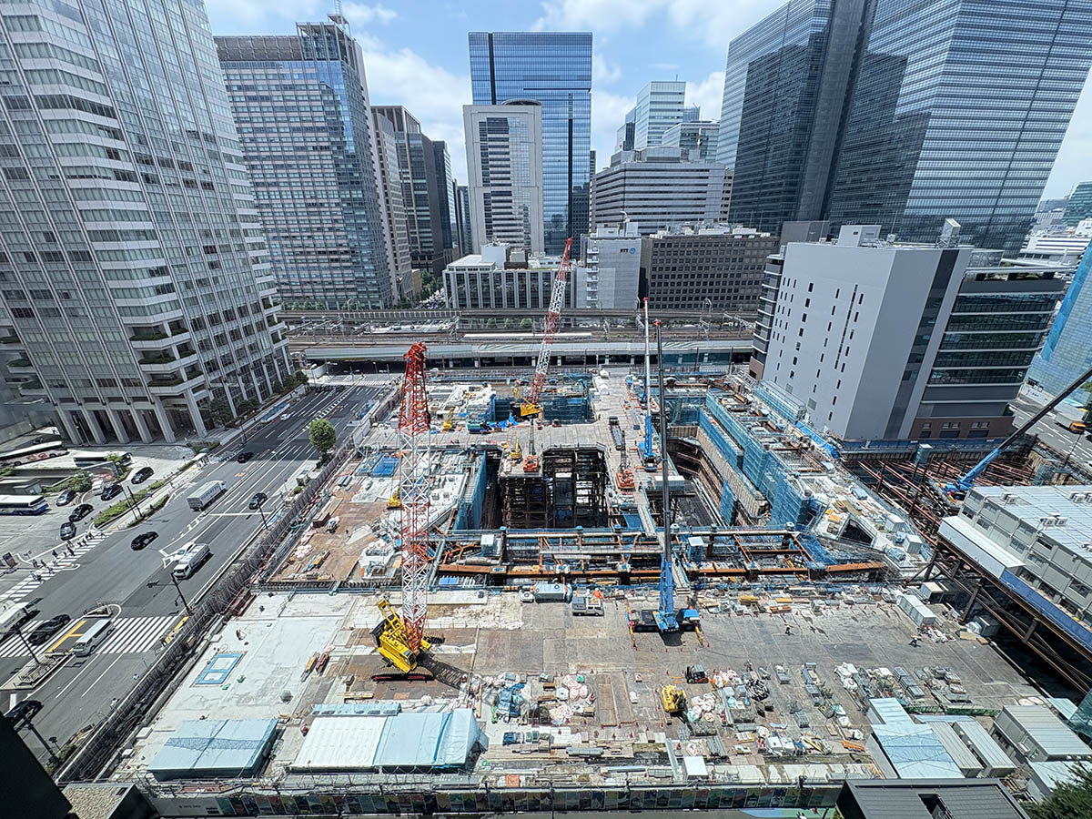 常盤橋タワー8階から見たTorch Tower建設現場