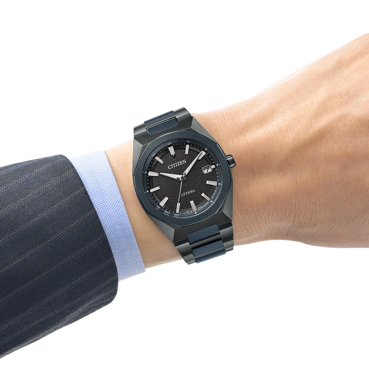 シチズン アテッサ/ACT Line「Blue Universe Collection」エコ‧ドライブ電波時計 CB3046-76E、154,000円。世界限定1,800本