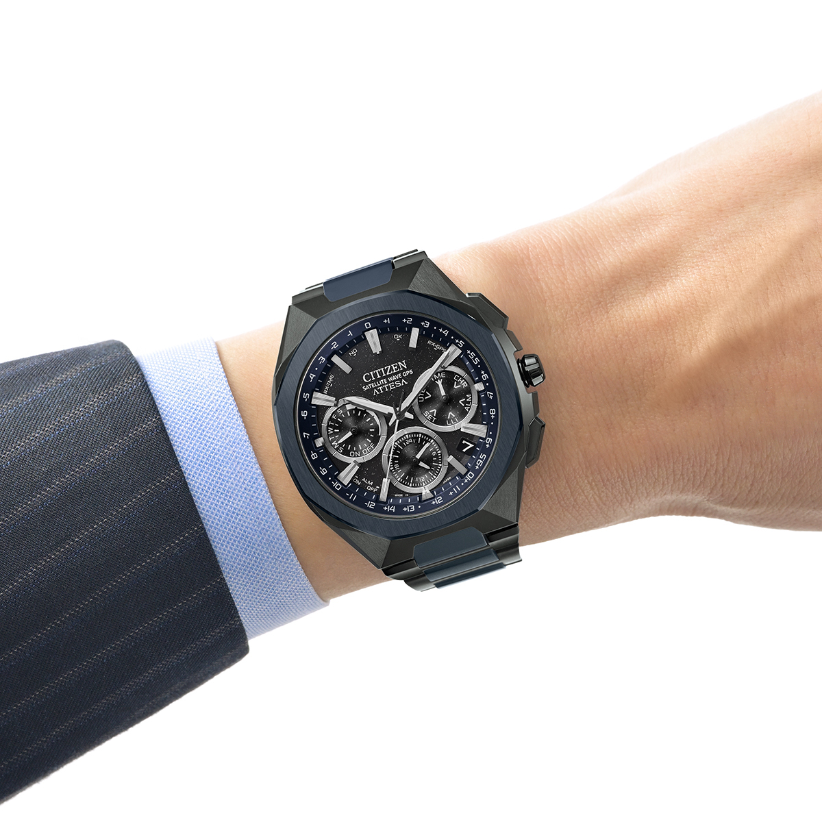 シチズン アテッサ/ACT Line「Blue Universe Collection」エコ‧ドライブGPS 衛星電波時計 CC4106-74E、363,000円。世界限定2,000本