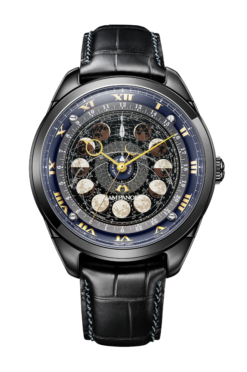 カンパノラ 25周年記念限定モデル コスモサイン 月齢盤モデル AA7804-10F、396,000円。限定250本