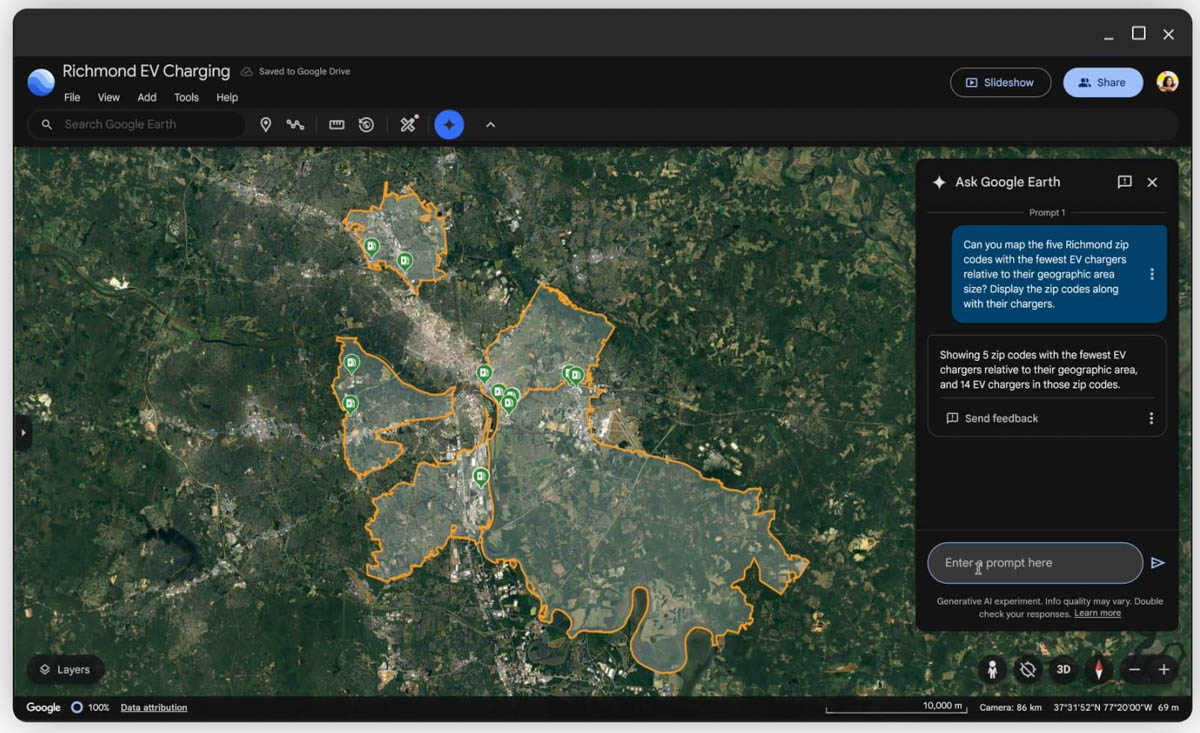 Google Earth内のGemini