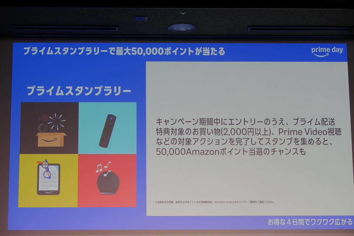 5つのスタンプを集めると10人に1人の確率で、500ポイントまたは50,000ポイントが当たる