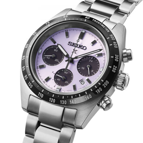 【空の果てに目指す社会人】SEIKO ソーラー クロノグラフ セイコー、紫の限定クロノグラフ 「東京2025世界陸上」記念