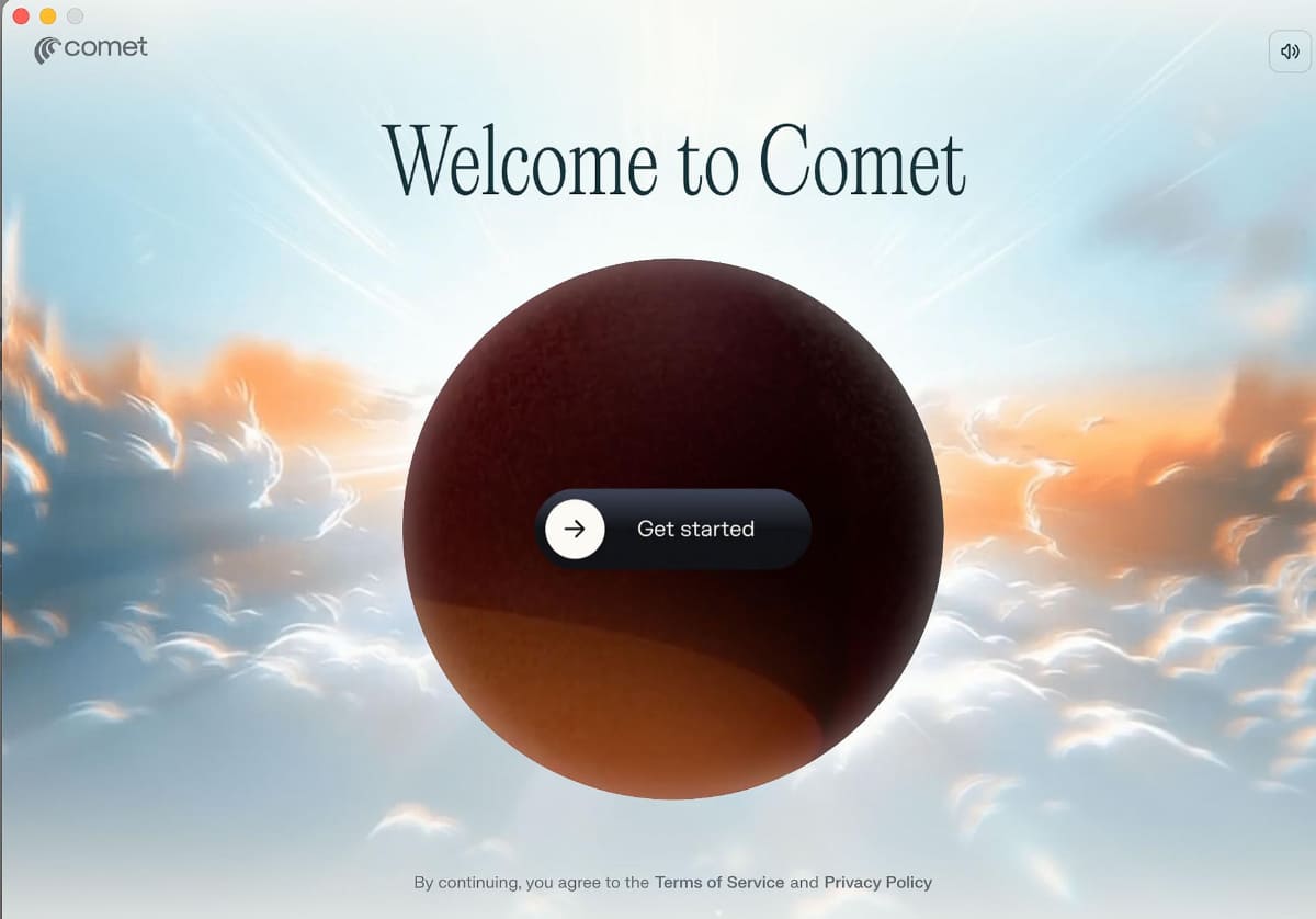 Cometの起動画面