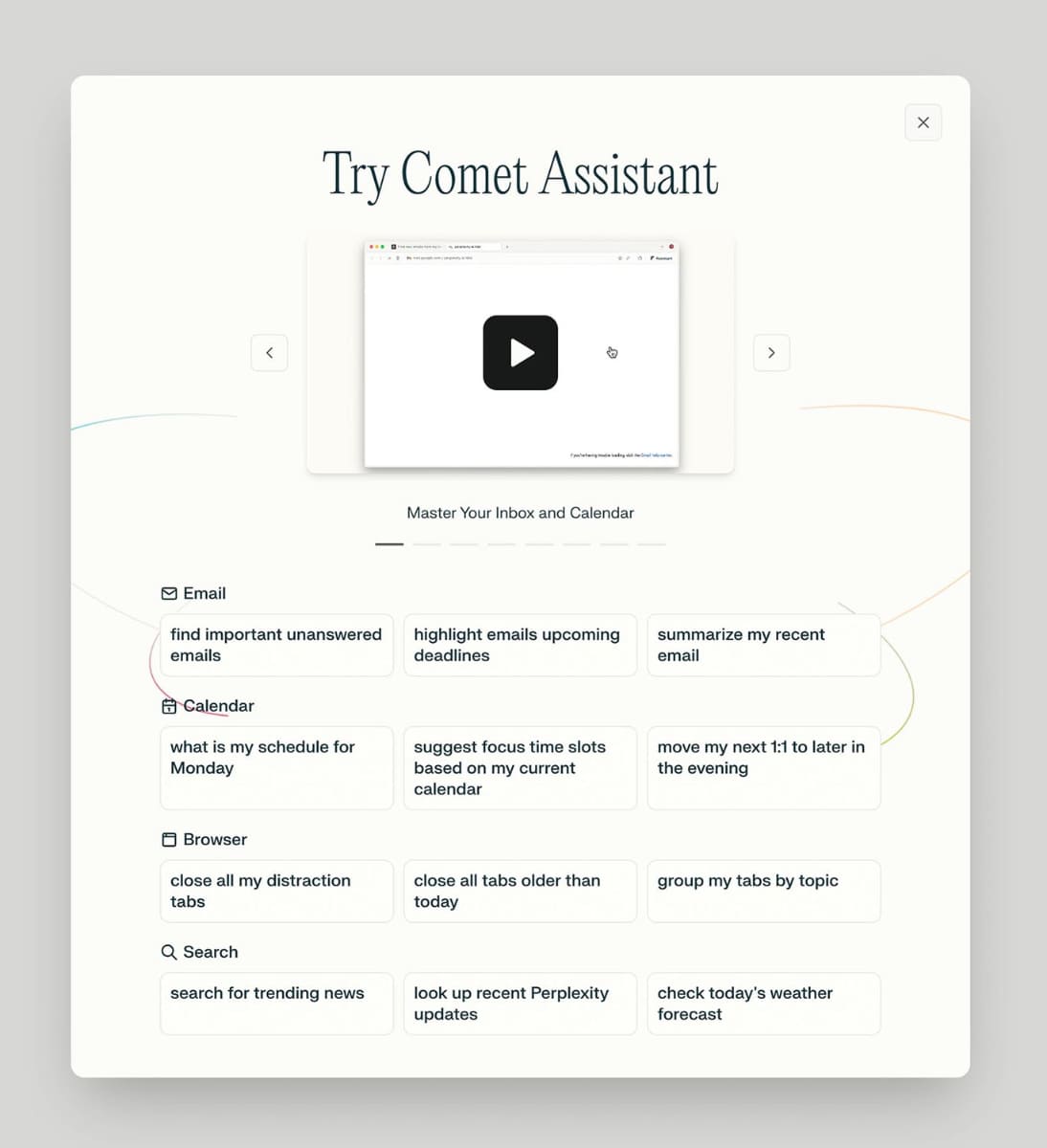 セットアップ時には「アシスタントでできること」のビデオが示される