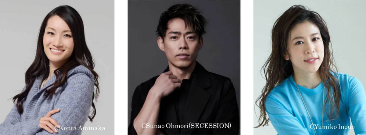 左から、荒川静香さん、高橋大輔さん、村元哉中さん