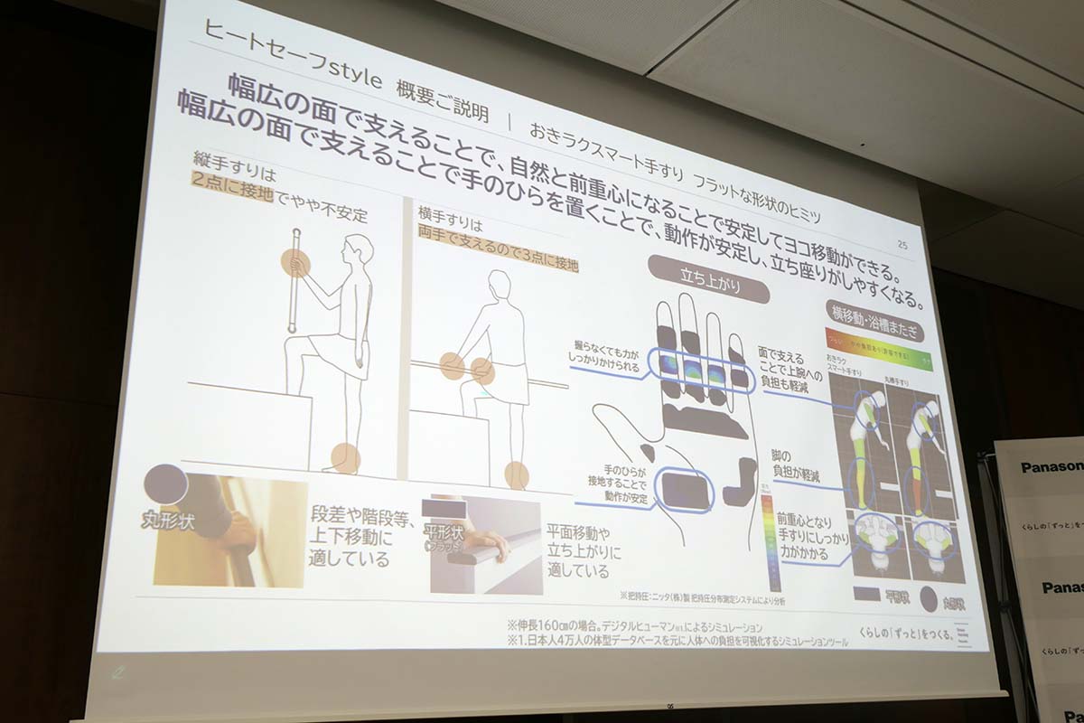 幅広の手すりのメリット