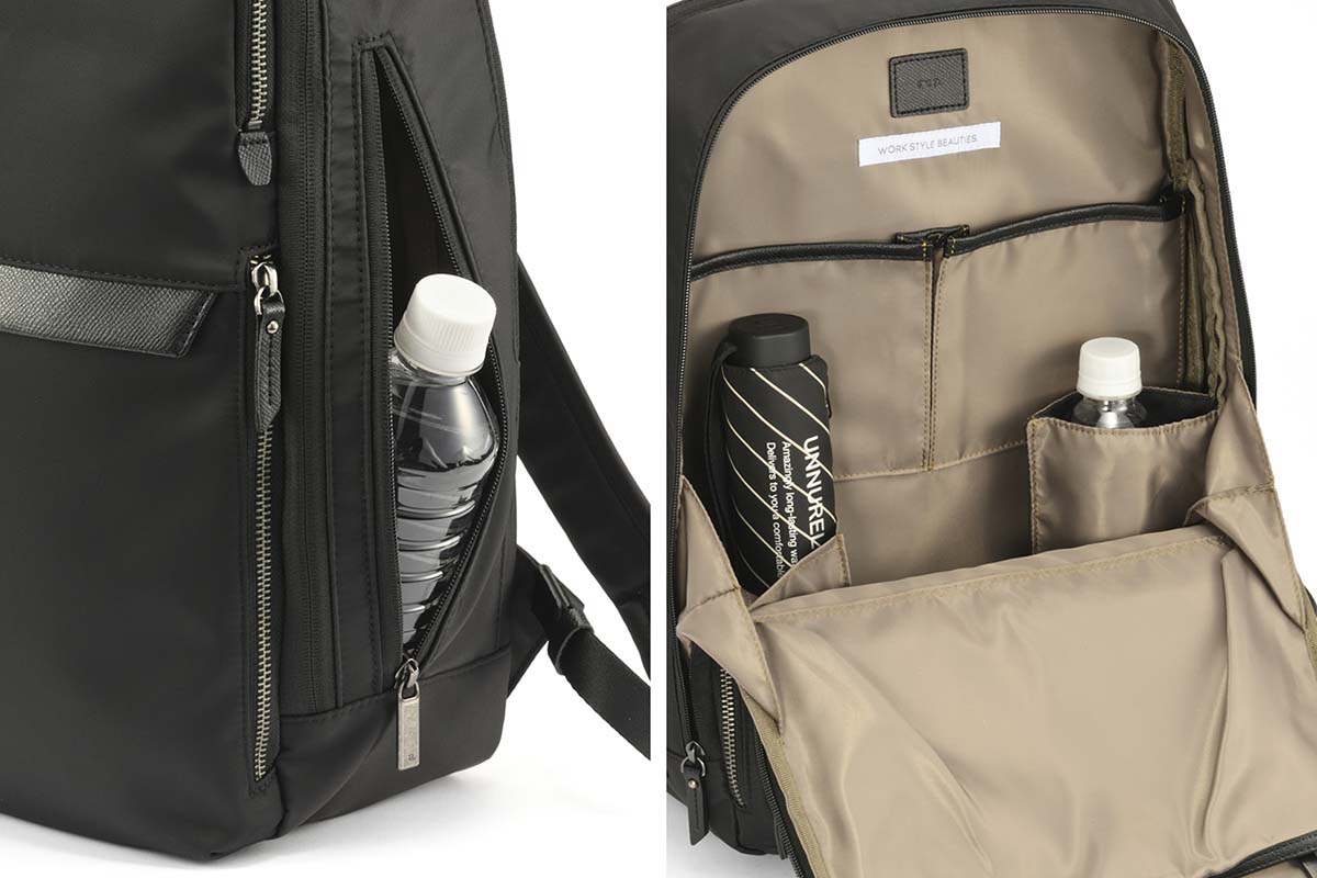 ペットボトルや折りたたみ傘を差し込めるボトルホルダー