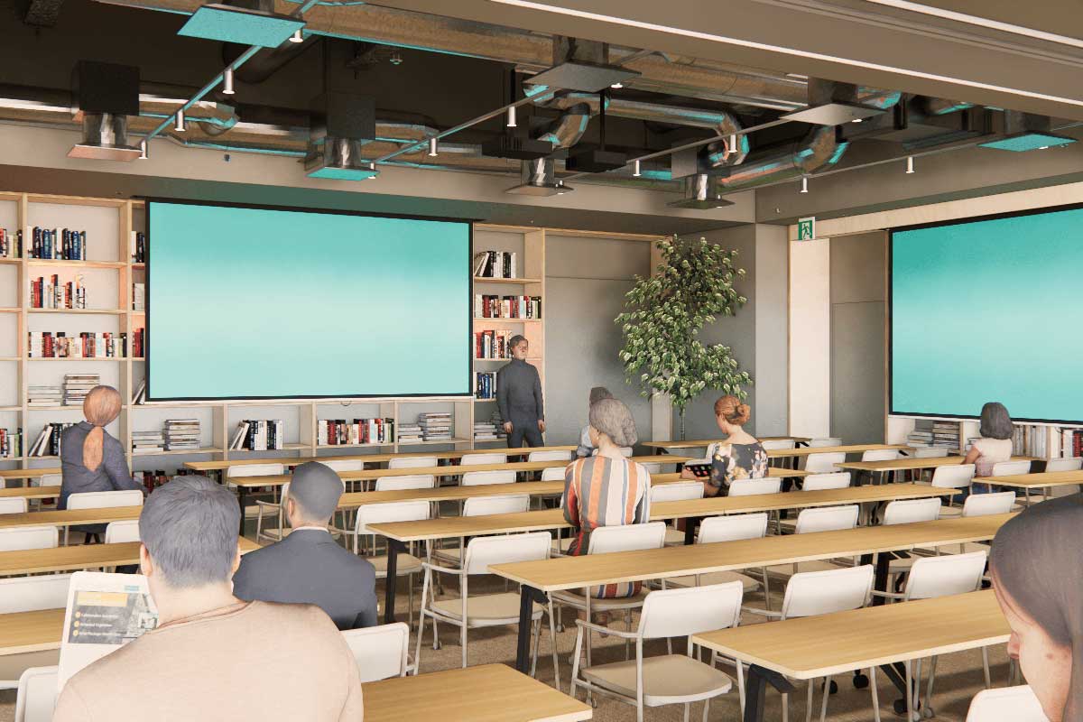 100名収容可能なHON NOMA(大会議室&ラウンジ)