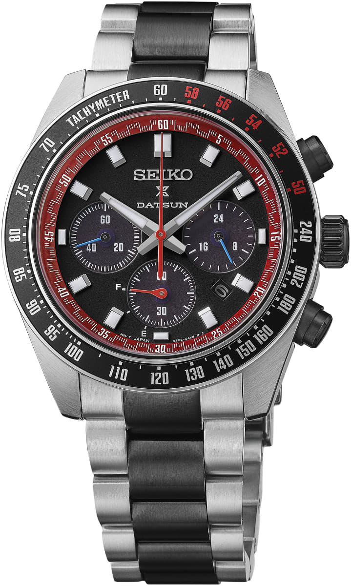 スピードタイマー ソーラークロノグラフ ダットサン240Z コラボレーション限定モデル SBDL121、143,000円。世界4,000本(うち国内1,200本)限定