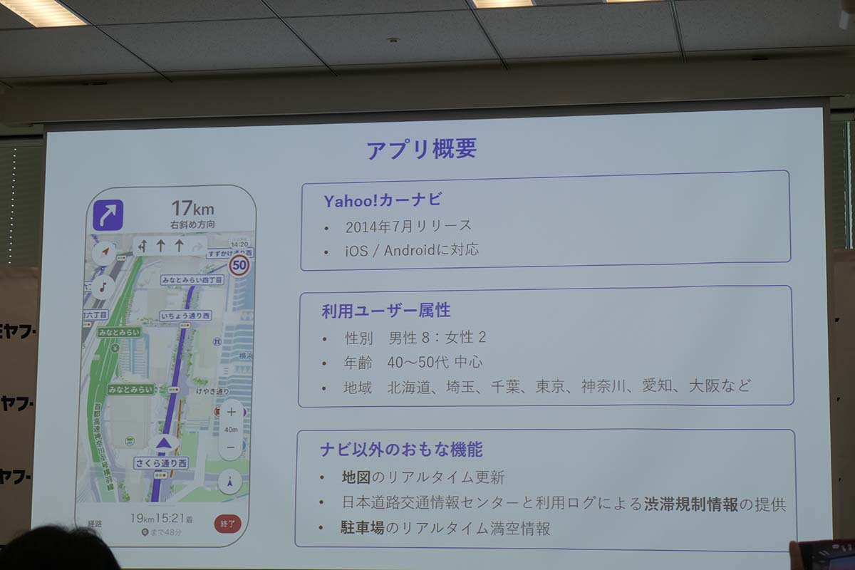 Yahoo!カーナビの利用ユーザー属性は男女比が8:2、年齢層は40～50代が中心