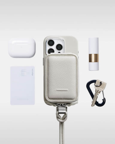 objects.io 土屋鞄 ストラップ一体型マイクロバッグ　グレー objcts.ioのレザースマホショルダーに待望の新色「グレー」が