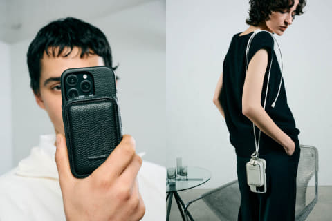 objcts.io iPhone13ケース・カードケースセット　土屋鞄 レザー製 iPhoneケース セット / ストラップ付スマホケース