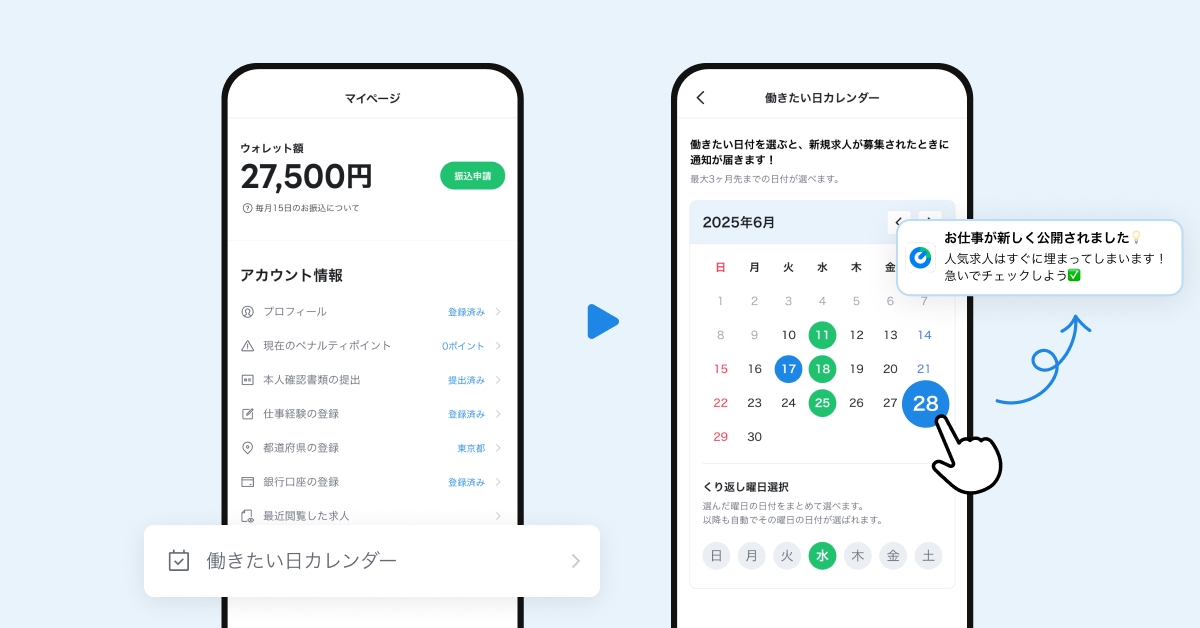働きたい日カレンダーの使い方