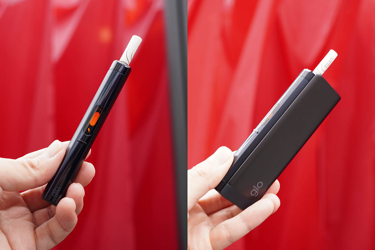 ペンのみ(左)でもケースに取り付けた状態(右)でも使用可能