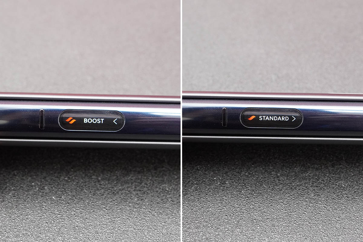 ヒーロ・プラスではスクリーンのスライド操作でモードを選ぶ