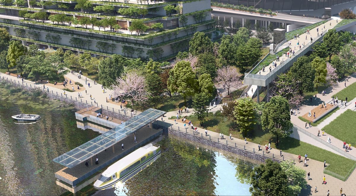 周辺資源と調和するプロムナード