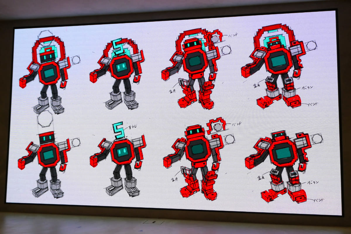 G-SHOCK DROIDのアバターデザインに関するスケッチ