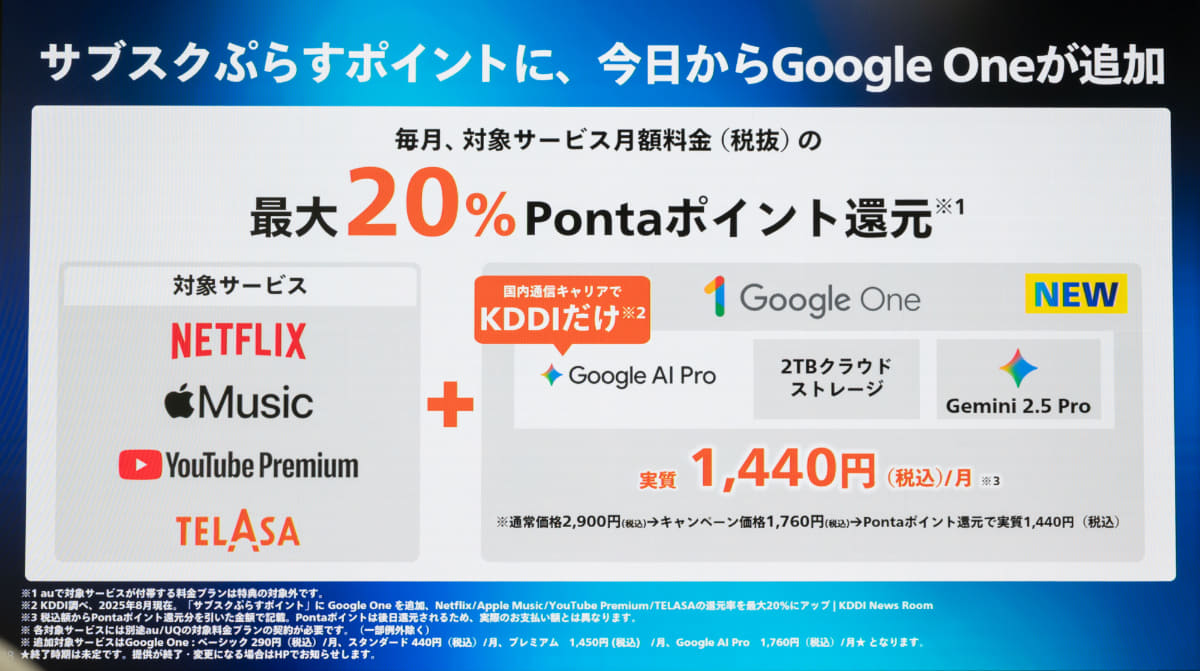 Google AI Proも取り扱う