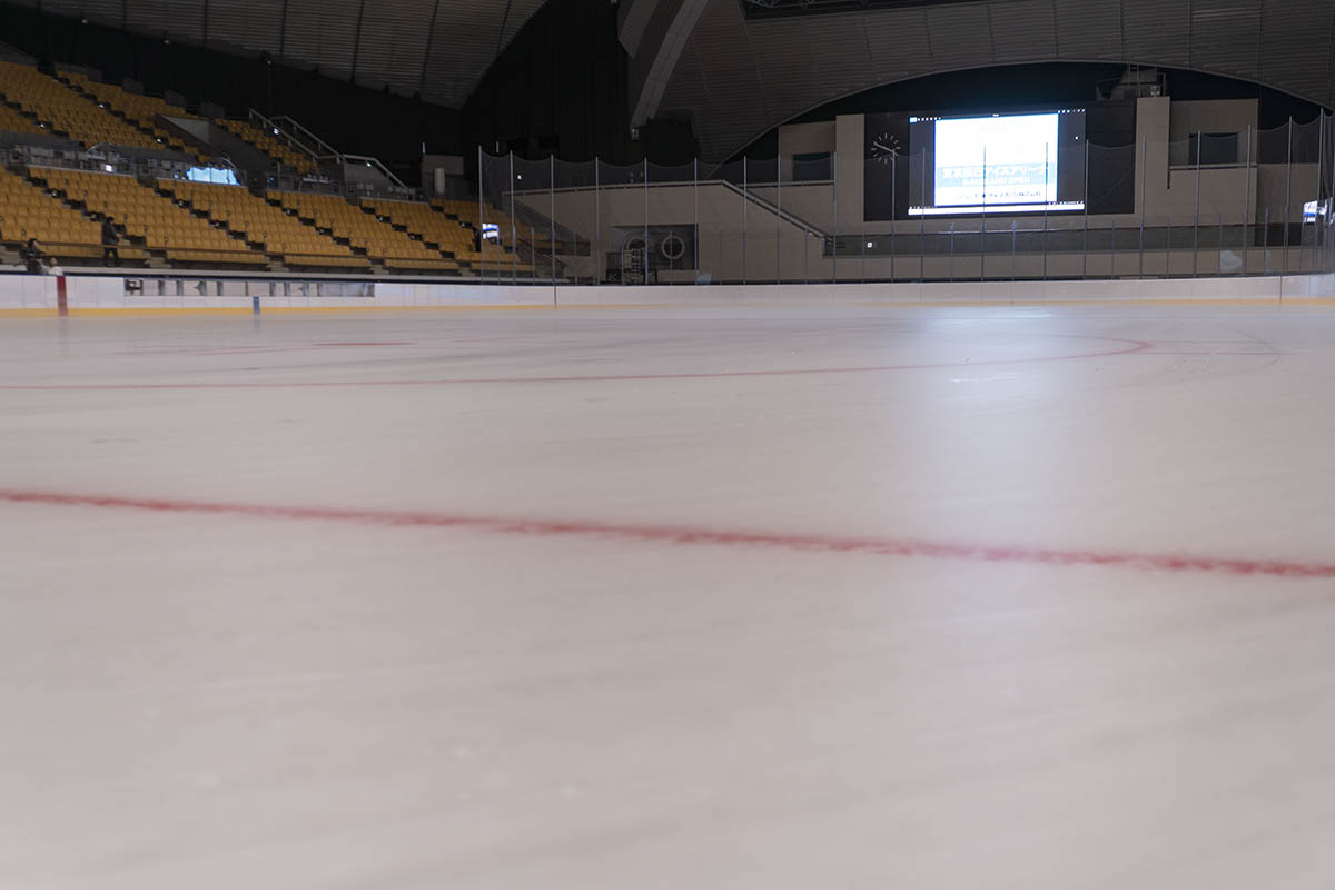 メインリンクに入ることもできた。氷上から撮影