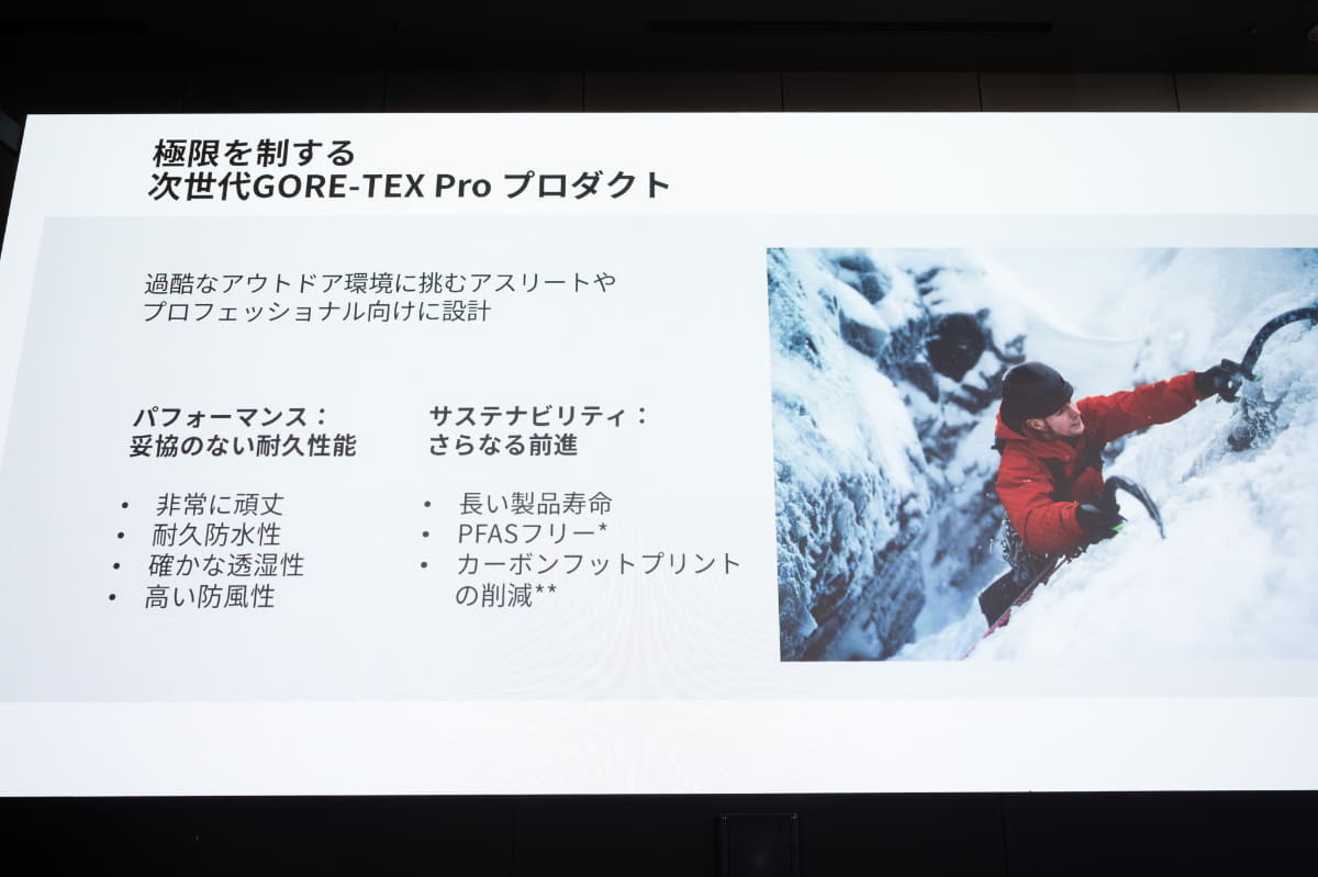 最上位となる「GORE-TEX Pro プロダクト」