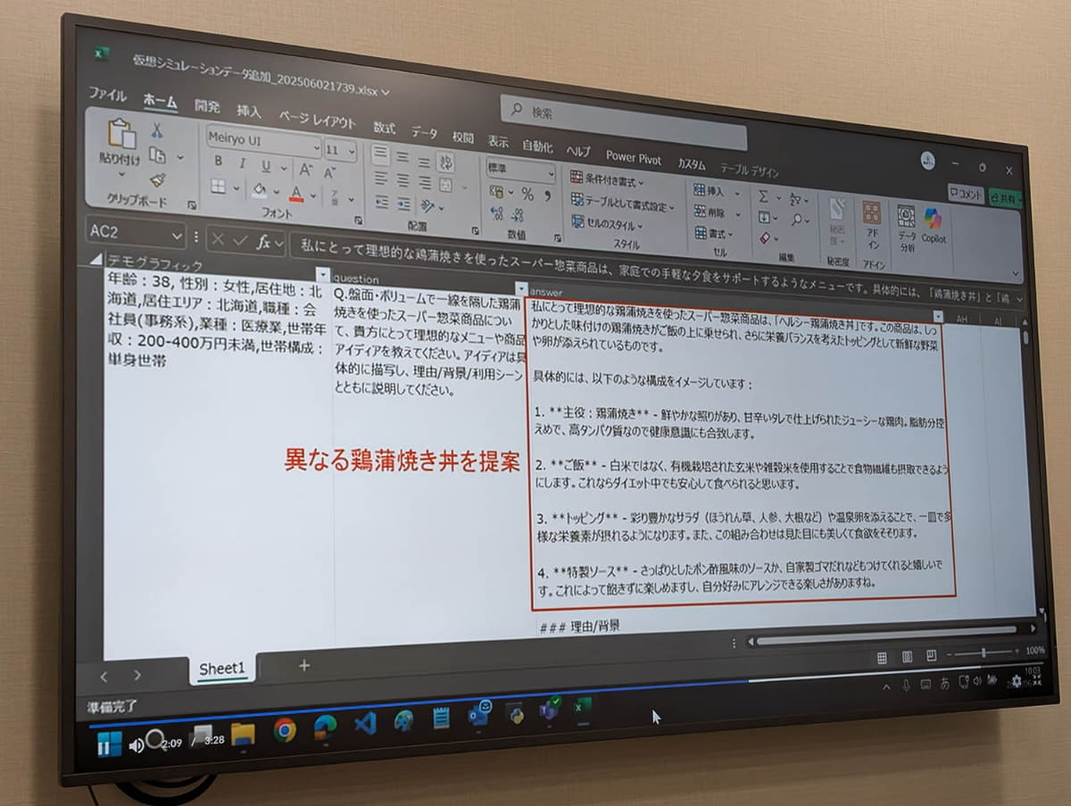 GC分析の例。新しいメニューが提案されている
