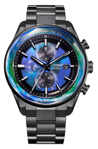 稼働 CITIZEN ATTESA 腕時計 電波ソーラー サファイアガラス663 シチズン アテッサ、サファイアガラスで覆った“構造色”限定