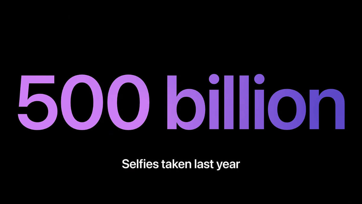 アップルによれば、昨年1年で5,000億枚もの自撮りが行なわれたという