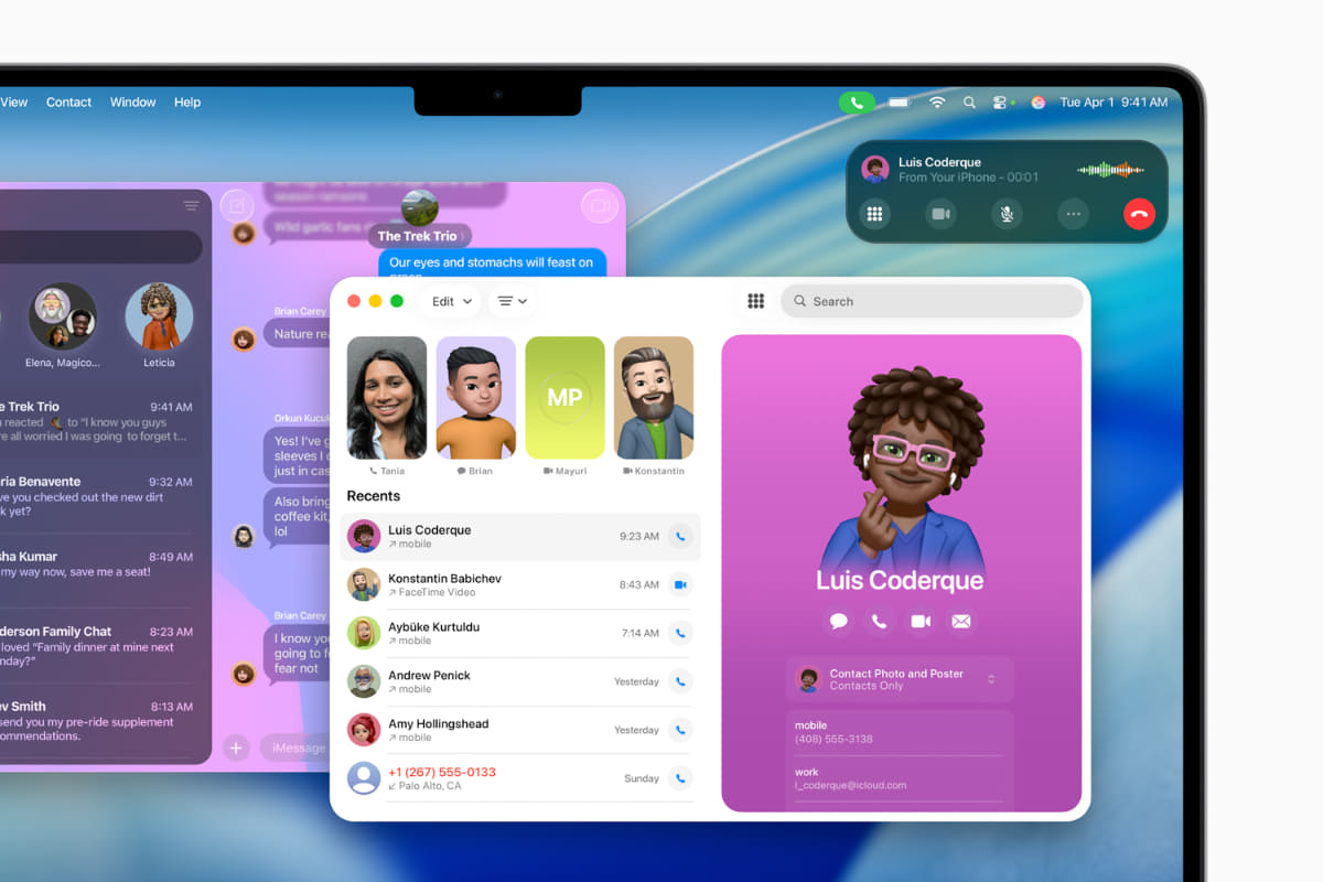 iPhoneと連携した電話アプリ