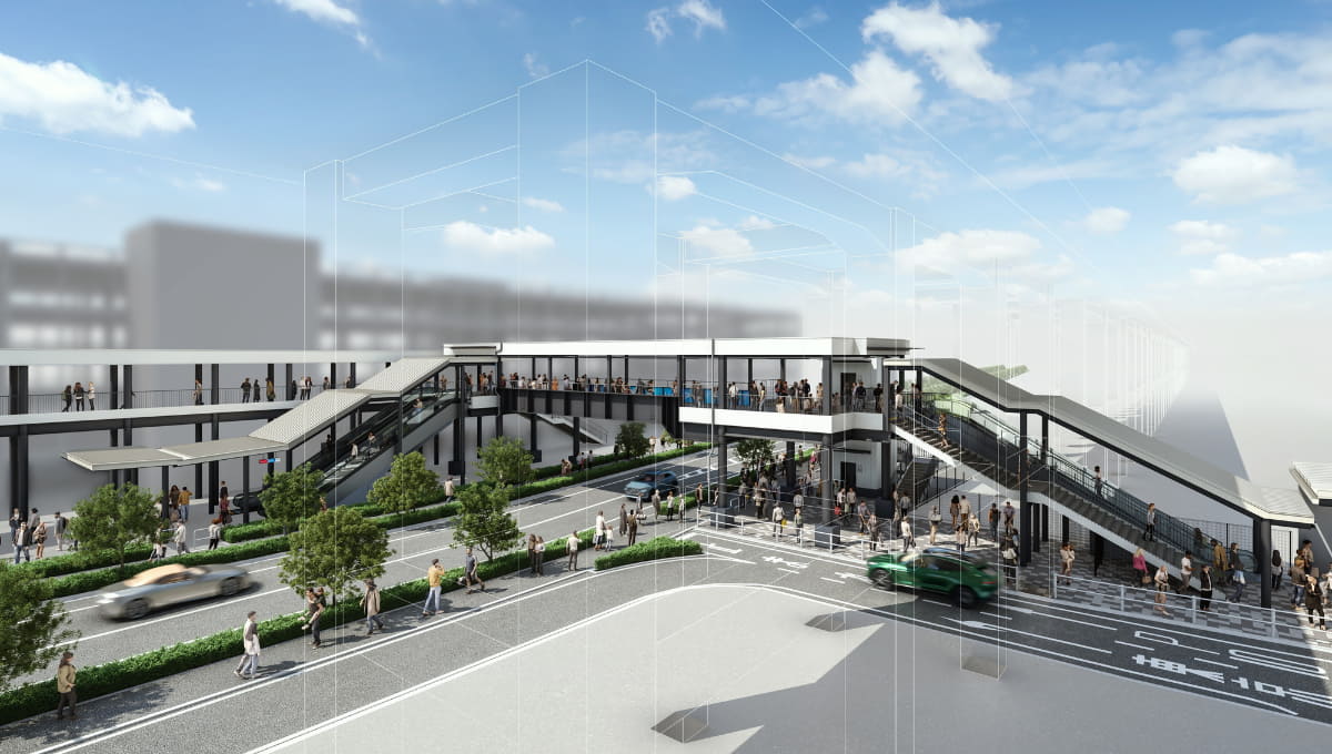 ららぽーとTOKYO-BAYとLaLa arena TOKYO-BAYを繋ぐブリッジのイメージ