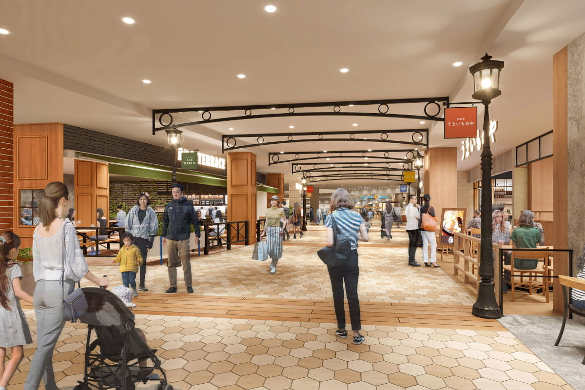 北館I期エリア3階 レストランゾーン中央のストリートのイメージ