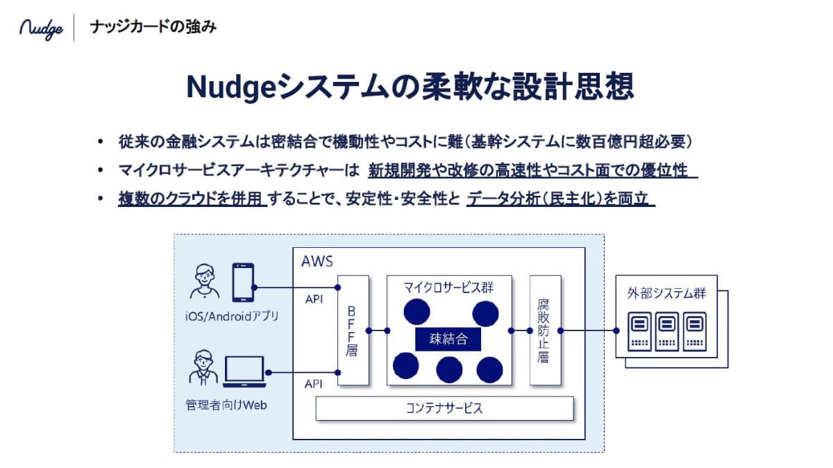 基幹系はAWS、データ分析はGoogle Cloudと複数のクラウドを併用してコストと機能を両立させているという