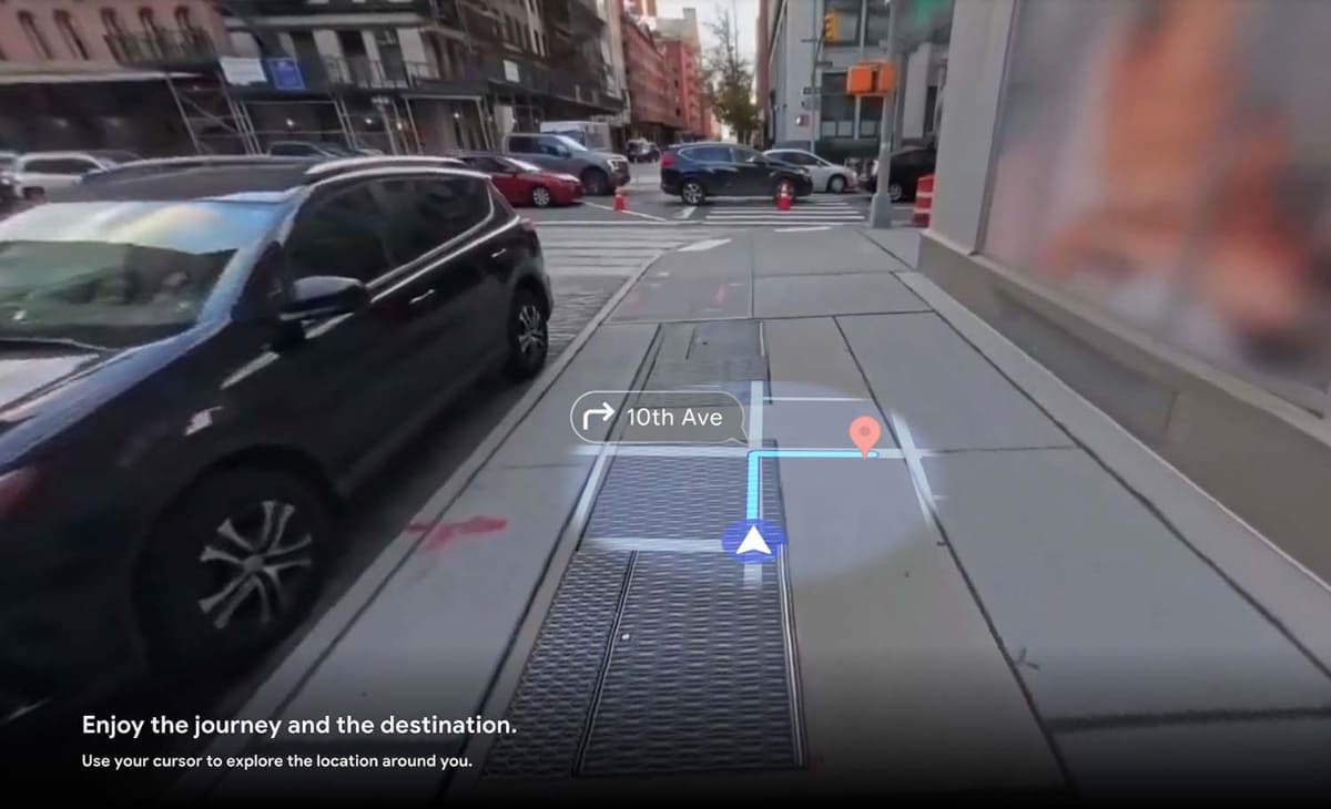 Googleのウェブより。Googleが試作中のデバイスも、見える情報はMetaのものに近い