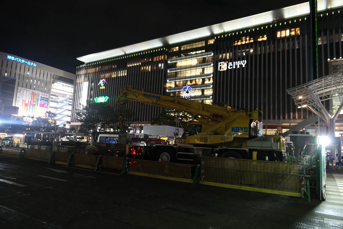 博多駅。この当時は地下鉄七隈線の工事中であった