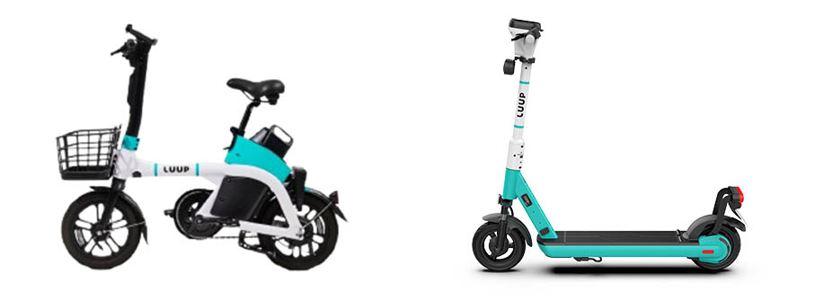 Luupのシェアサイクル、電動キックボード