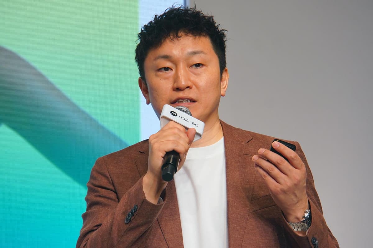 モトローラ・モビリティ・ジャパンの北原社長は、同社の成長を日本がけん引していると話す