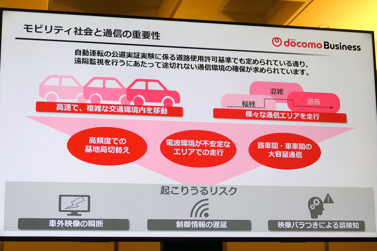 モビリティの遠隔監視には途切れない通信環境の確保が重要