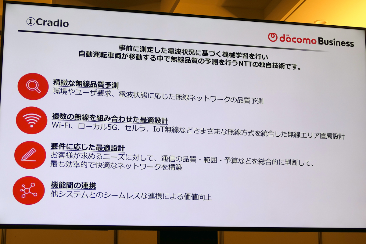 IOWNの「Cradio」で通信品質を予測